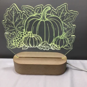 Lampe acrylique alloween citrouille 1